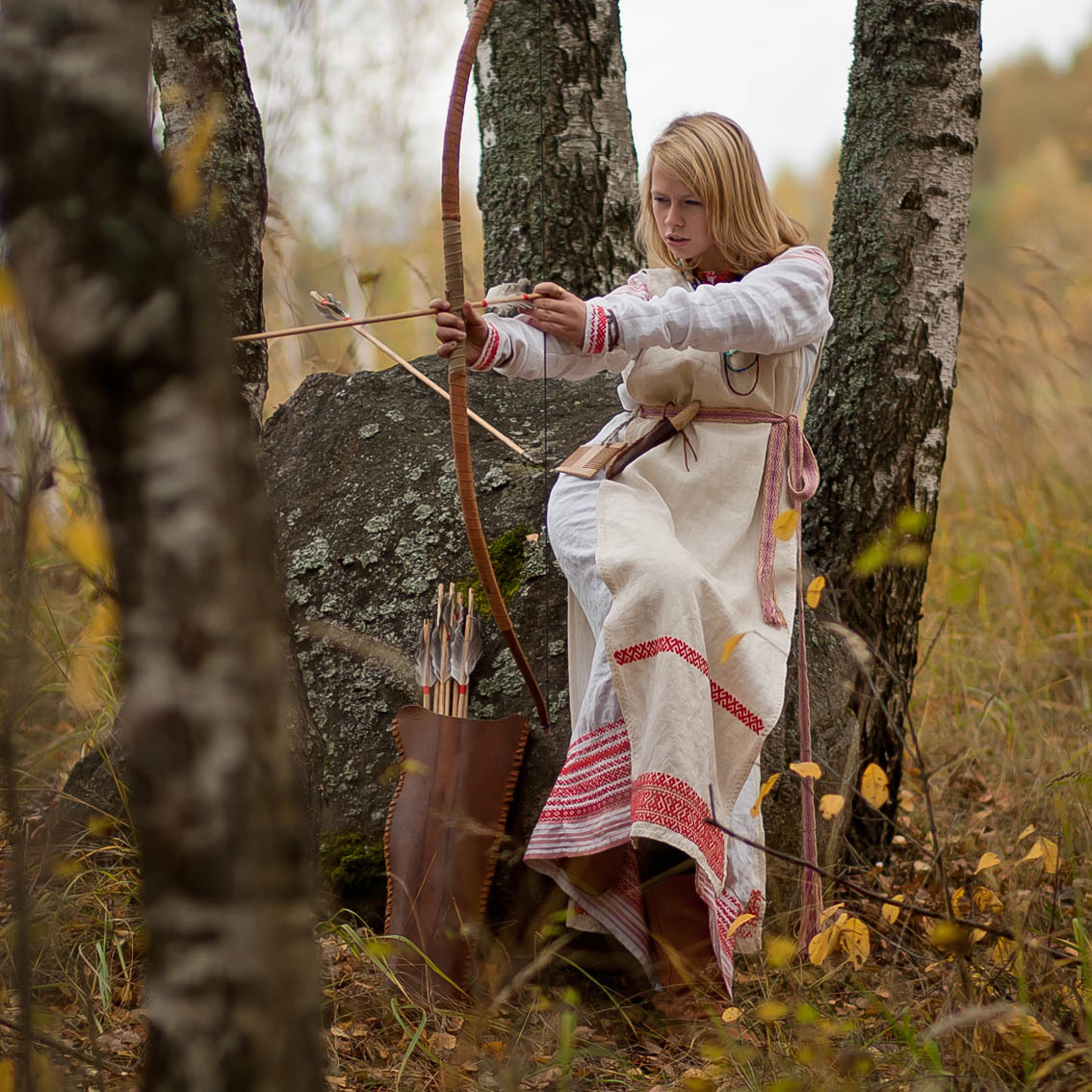 Sexy photo Girls in Slavic costumes in Datong